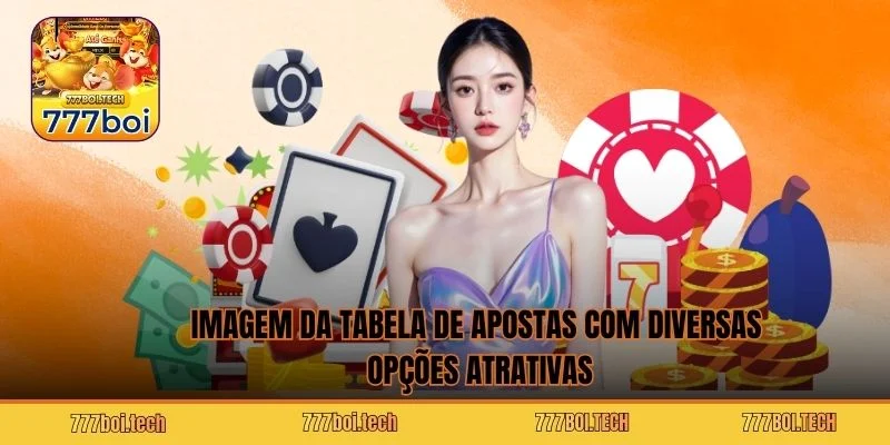 Imagem da tabela de apostas com diversas opções atrativas