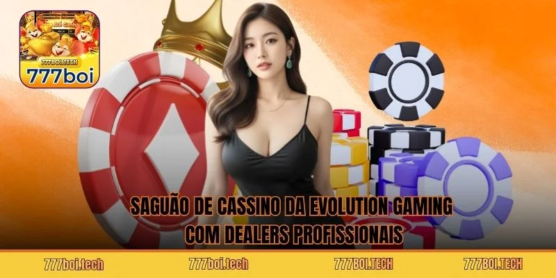 Saguão de cassino da Evolution Gaming com dealers profissionais